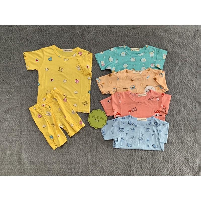 BỘ CỘC TAY SIZE ĐẠI THUN LẠNH HOẠ TIẾT NHÀ- CỪU CHO BÉ TỪ 19 -26kí