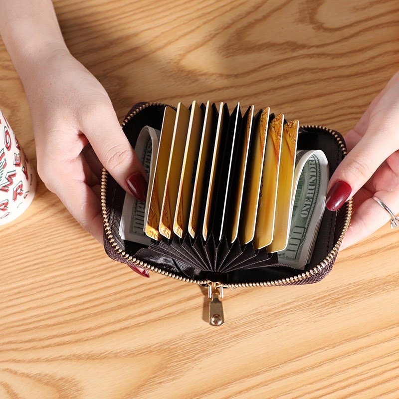 Ví nữ ngắn mini cầm tay gồm 11 ngăn nhỏ gọn bỏ túi thời trang hàn quốc cute dễ thương