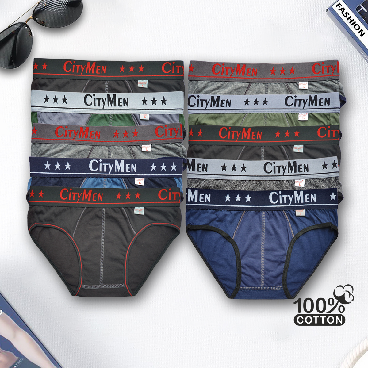 Quần Lót Nam tam giác vải cotton 2 chiều lưng CITYMEN, đồ lót - LMTK-CTM2C