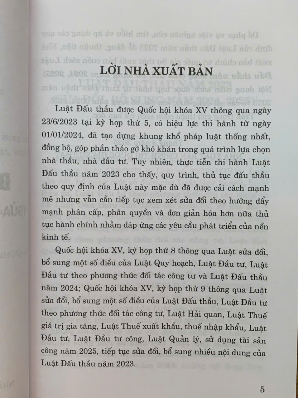Luật Đấu Thầu năm 2023 (Sửa đổi, bổ sung năm 2024, 2025)