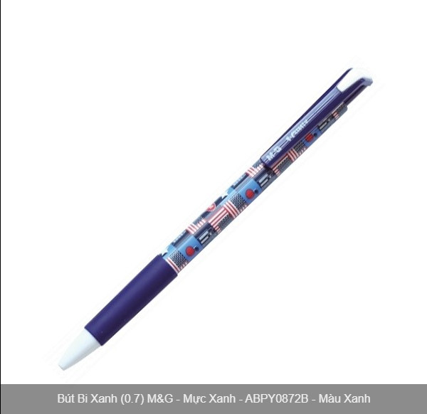 Bút Bi Xanh M&amp;G - Mực Xanh - 0.7mm- ABPY0872B thân nhều hình