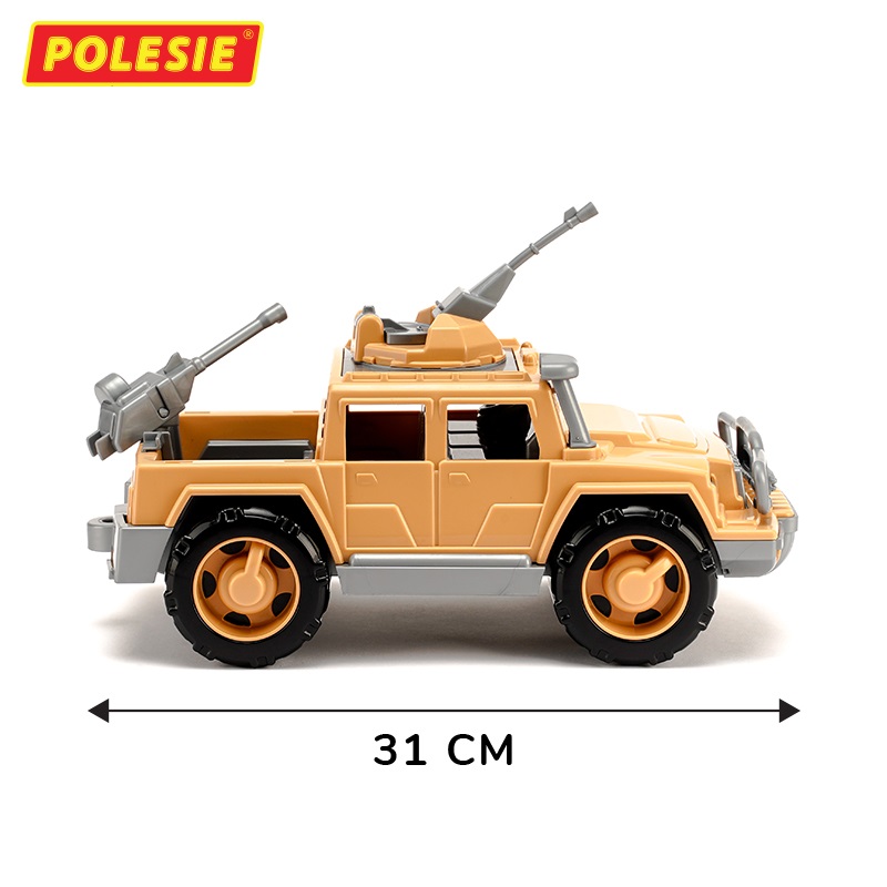 Xe Jeep quân đội hộ tống đoàn trang bị súng máy đồ chơi - Polesie Toys