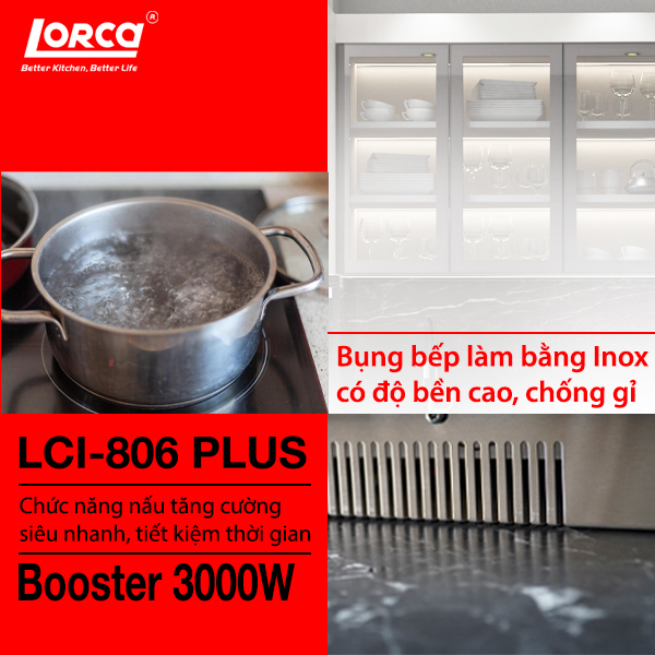 Bếp từ đôi LORCA LCI 806 PLUS - Hàng chính hãng công nghệ Inverter cao cấp nhập khẩu