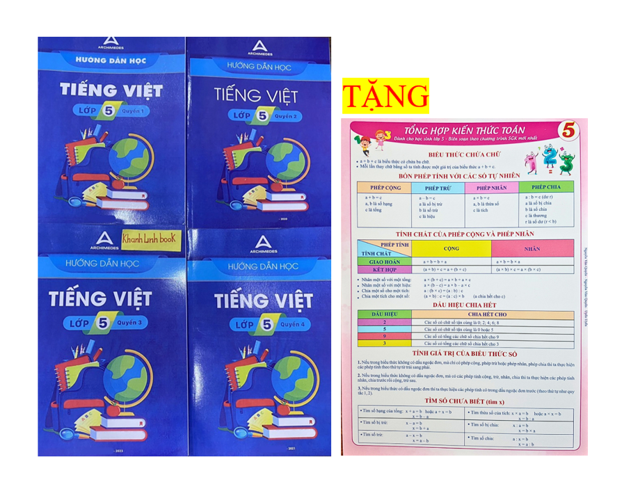 Sách - Combo 4 cuốn Hướng dẫn học tiếng việt lớp 5