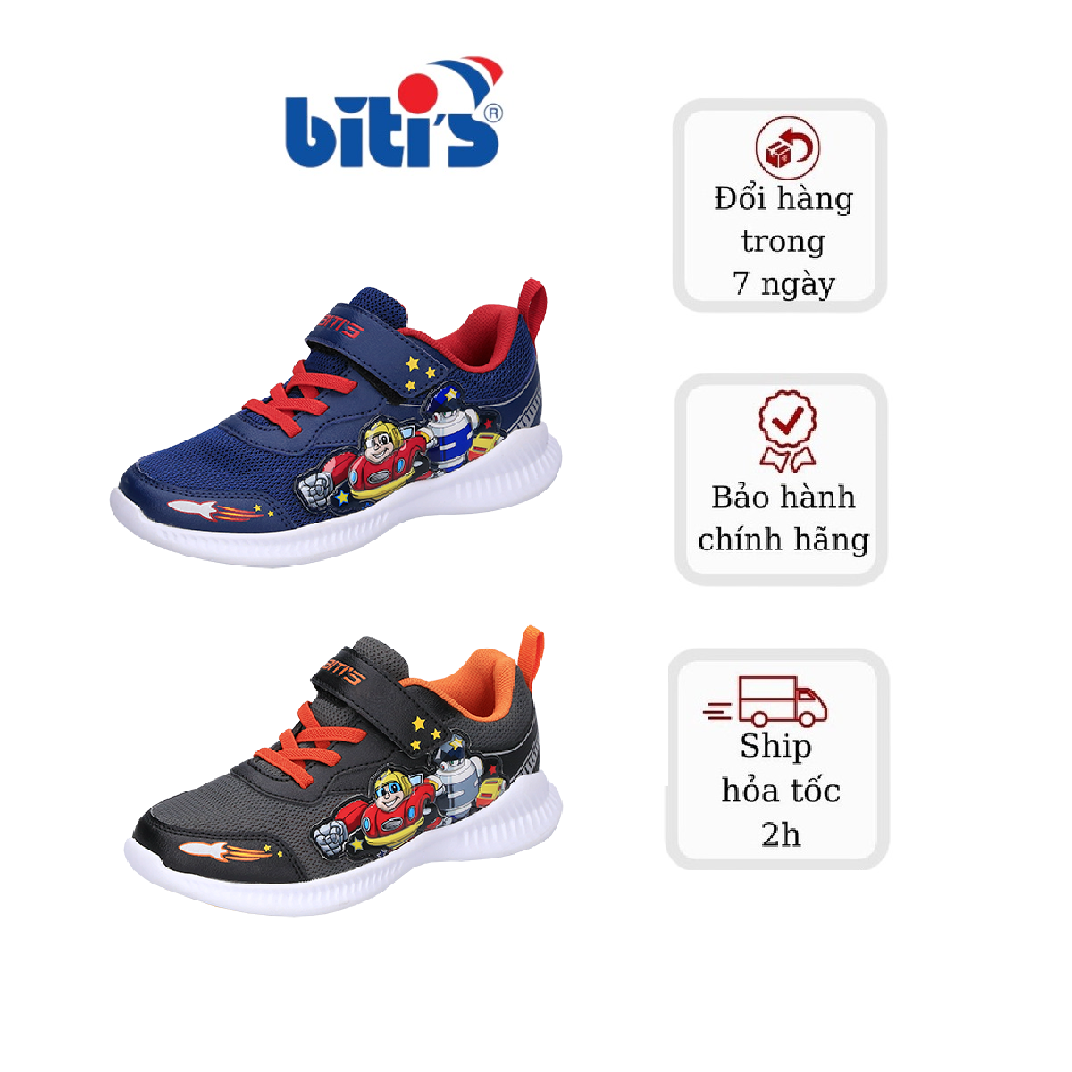 Giày Thể Thao Bé Trai Biti's BSB003800 Đế EVA Siêu Nhẹ Thoáng Khí