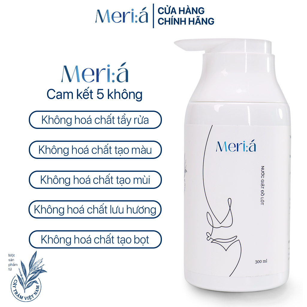 Combo 2 Nước Giặt Đồ Lót Meri:á - Chiết xuất Tràm Trà, Không hóa chất, Kháng khuẩn tự nhiên cao, Khử mùi, Giảm nấm ngứa