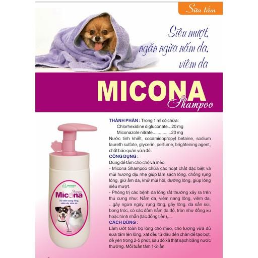 Sữa Tắm Đặc Trị Viêm Nang Lông Viêm Da Nấm Da Cho Chó Mèo Micona Vemedim 200ml