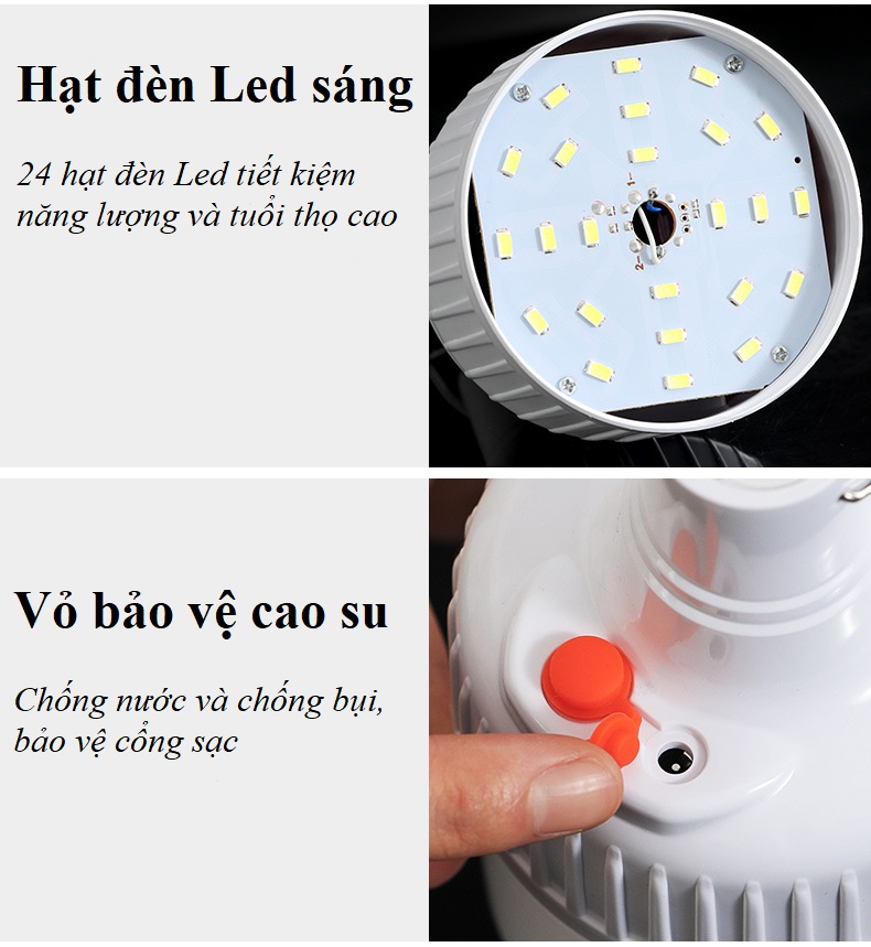 Đèn LED cắm trại ngoài trời siêu sáng, sạc bằng năng lượng mặt trời có điều khiển nhiều chế độ (Có ảnh + Video)