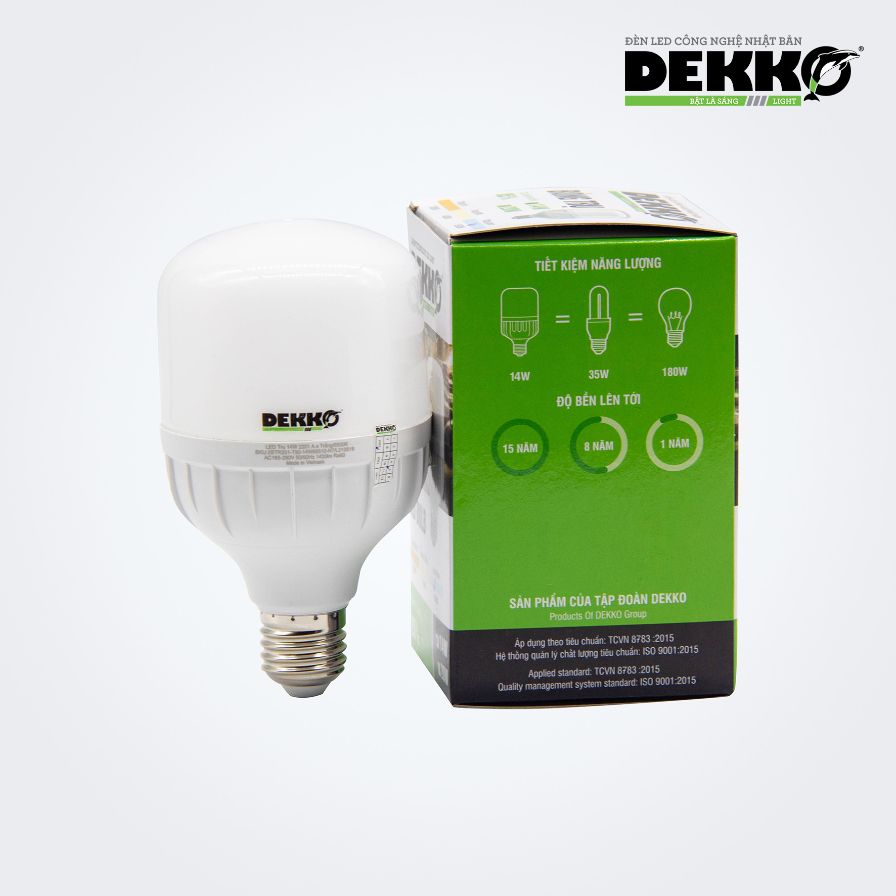 ĐÈN LED TRỤ 2201 DEKKO 14W SIÊU TIẾT KIỆM ĐIỆN - ĐỘ BỀN LÊN TỚI 15 NĂM