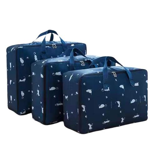 Set 3 Túi Đựng Quần Áo Chăn Màn Chống Thấm Nước Họa Tiết Cao Cấp Gấp Gọn Du Lịch Công Tác