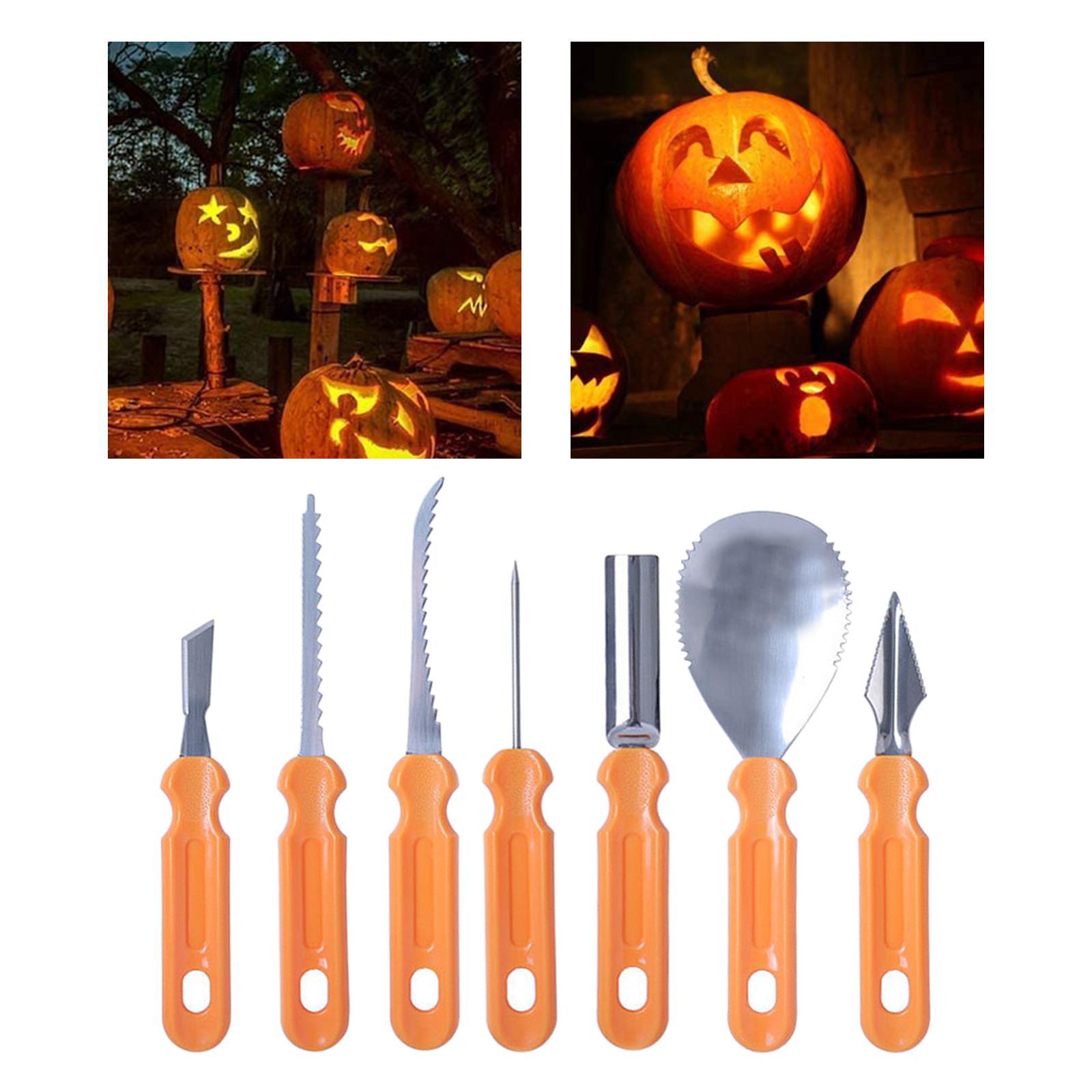 7 Pieces/10 Pieces Precision Halloween Pumpkin Carving Knife Kit for DIY Making Pumpkin Grimace Pattern Cutting