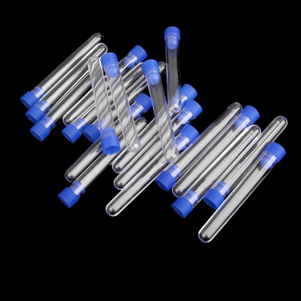 40 Tube - 15x100mm Clear Plastic Test Tube Set with Cap