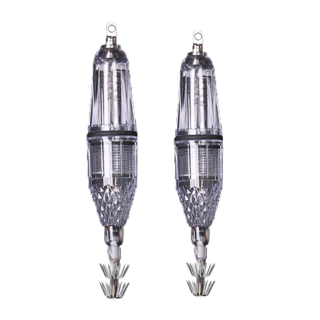 2 Pieces Luminous Octopus Squid Jig Hook 12cm Saltwater Fishing Lure Bait