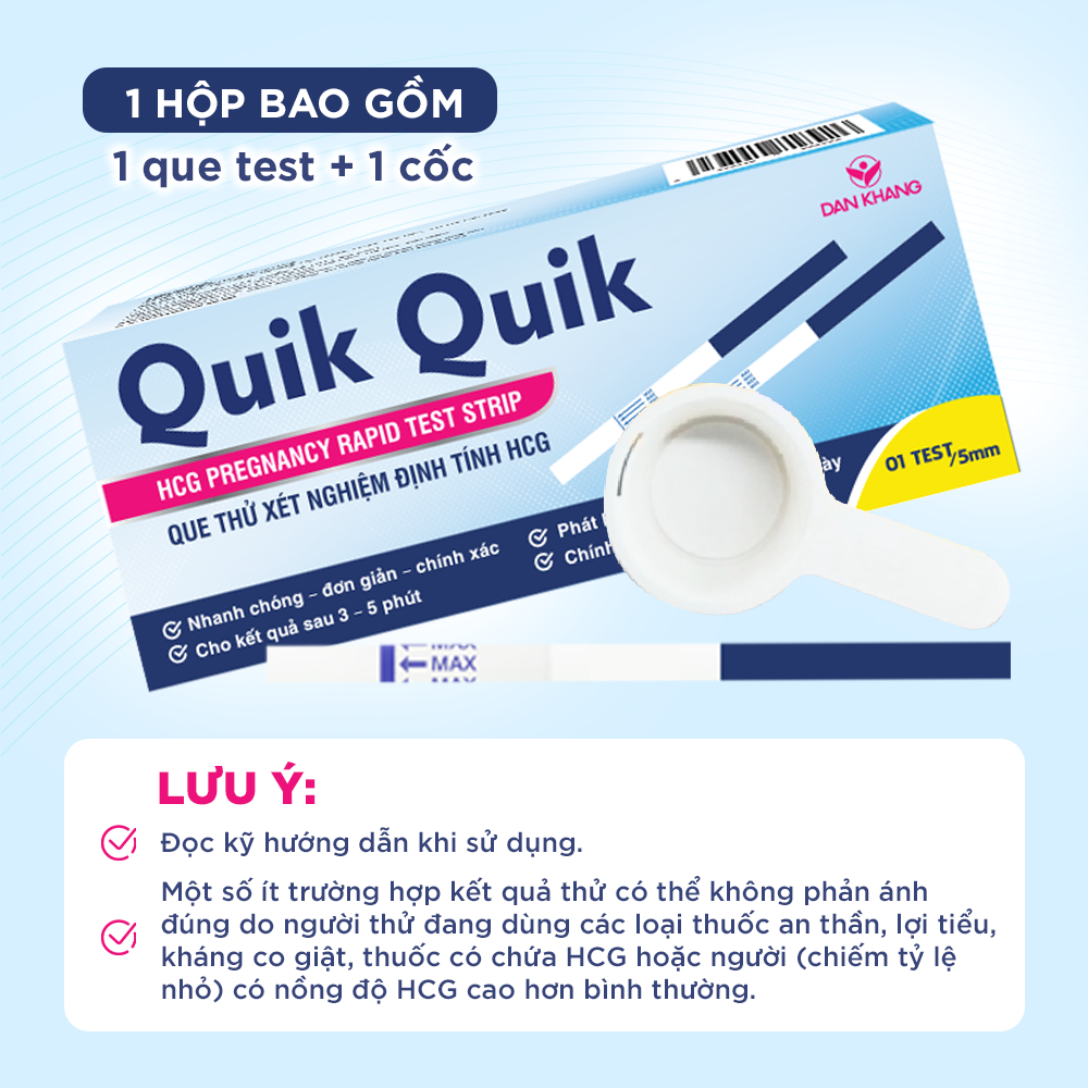 Que Thử Thai Quik Quik Dân Khang Hiệu Quả, Nhanh Chóng, Đơn Giản, Tiện Lợi, Chính Xác