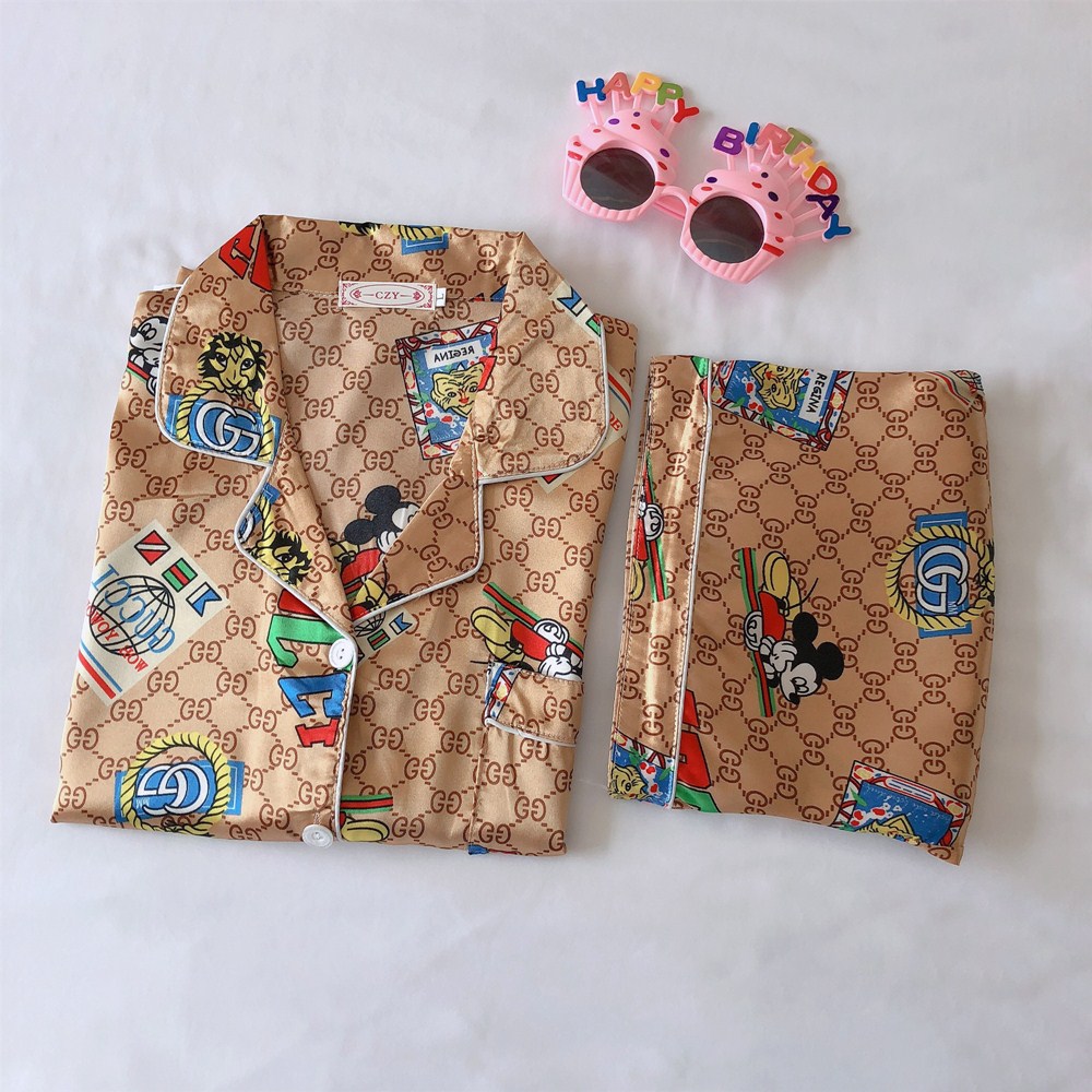 Pijama lụa đùi họa tiết Quảng Châu