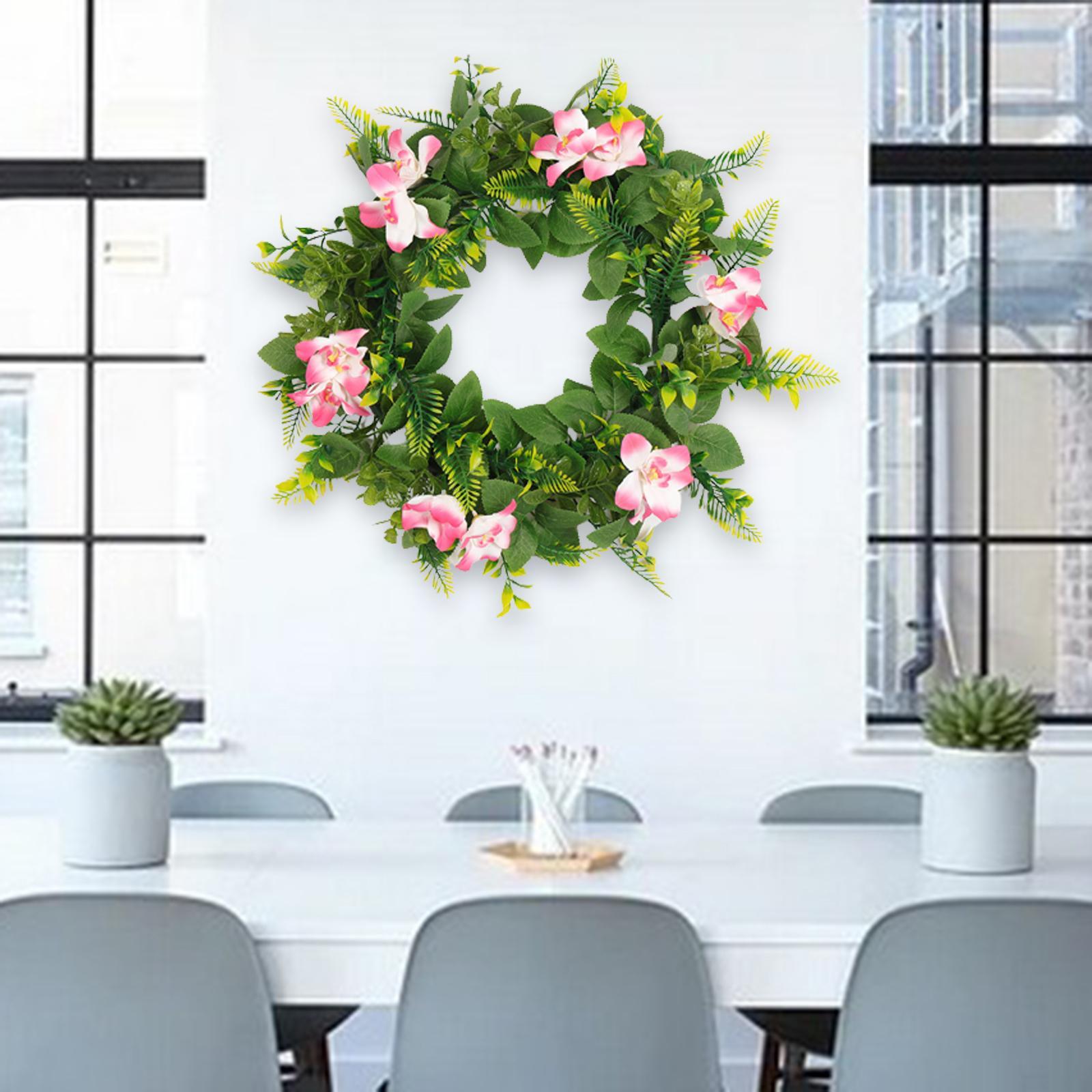 Artificial Flower Wreath for Front Door Floral Wreath for White