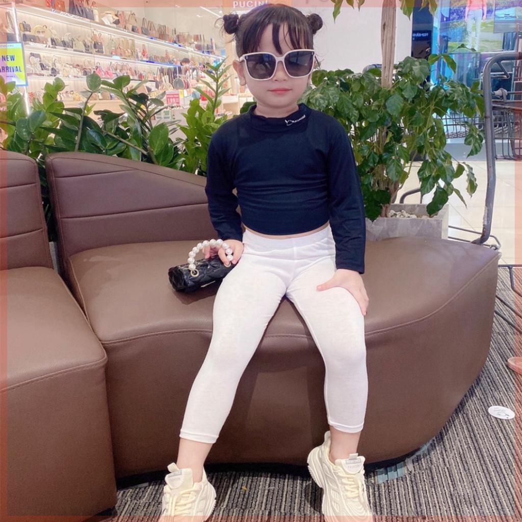 Quần leggings dài cho bé gái vải cotton spandex mềm mịn cực thoải mái và sang chảnh LYBABY QCD15