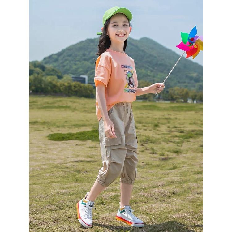 Bộ quần áo thun hè cho bé gái 4-14 tuổi, bộ quần áo hè cho nữ 14-45kg "MIONI GHT" thiết kế năng động. Hàng may kỹ.