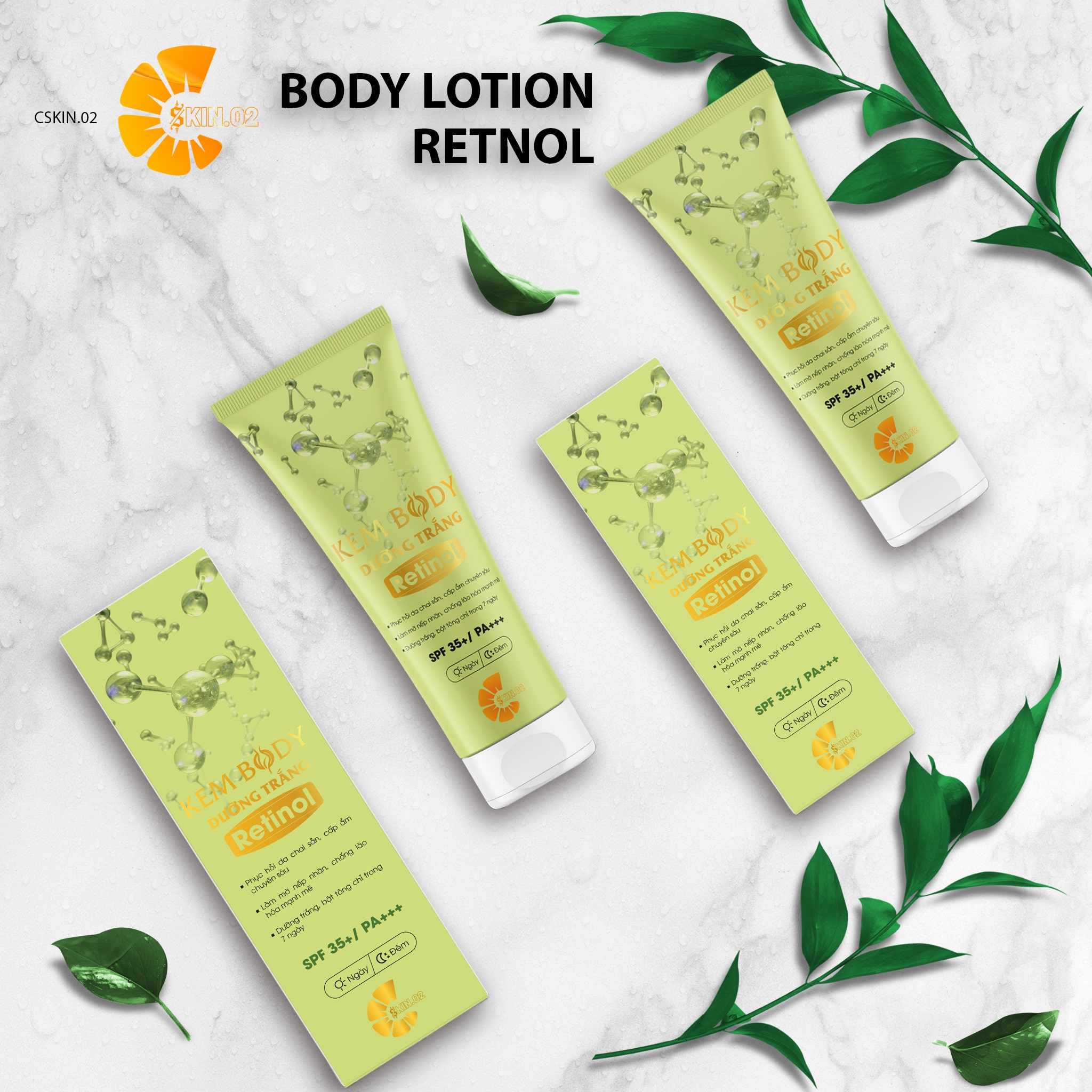 Chăm Sóc Da - C SKIN.02 - COMBO7 - BODY LOTION RETINOL - Dưỡng Trắng Cấp Ẩm Chuyên Sâu