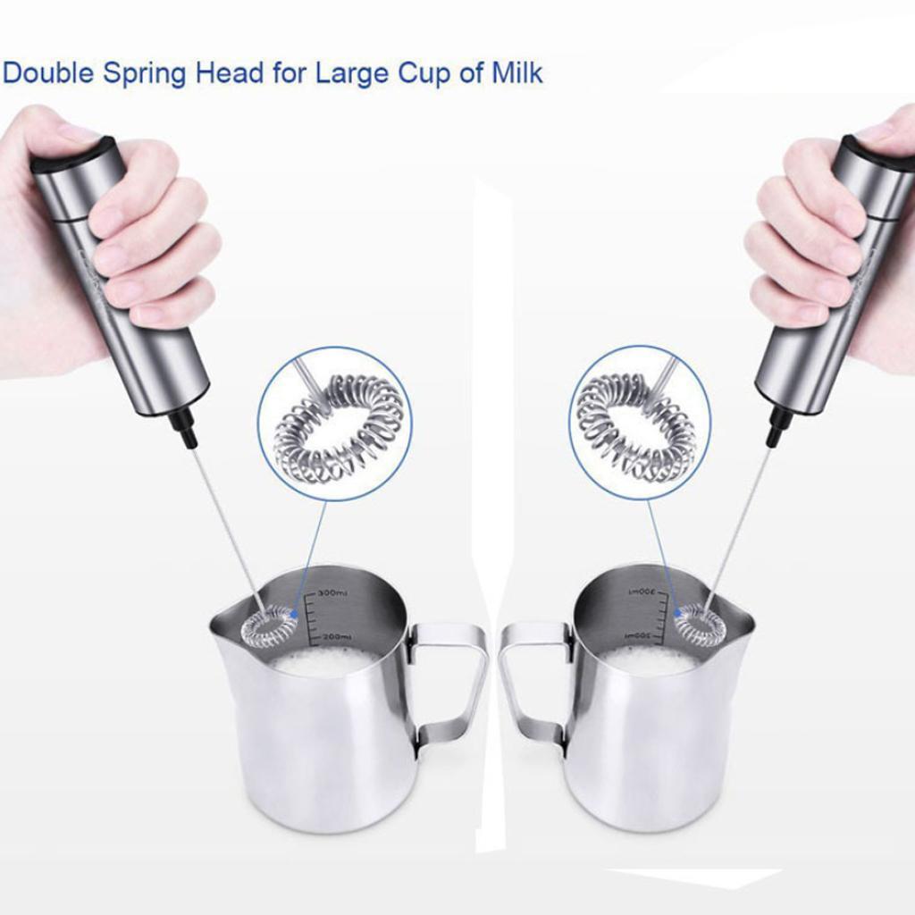 Double Spring Whisk Coffee Electric Milk Frother Egg Beater Kitchen Stirrer