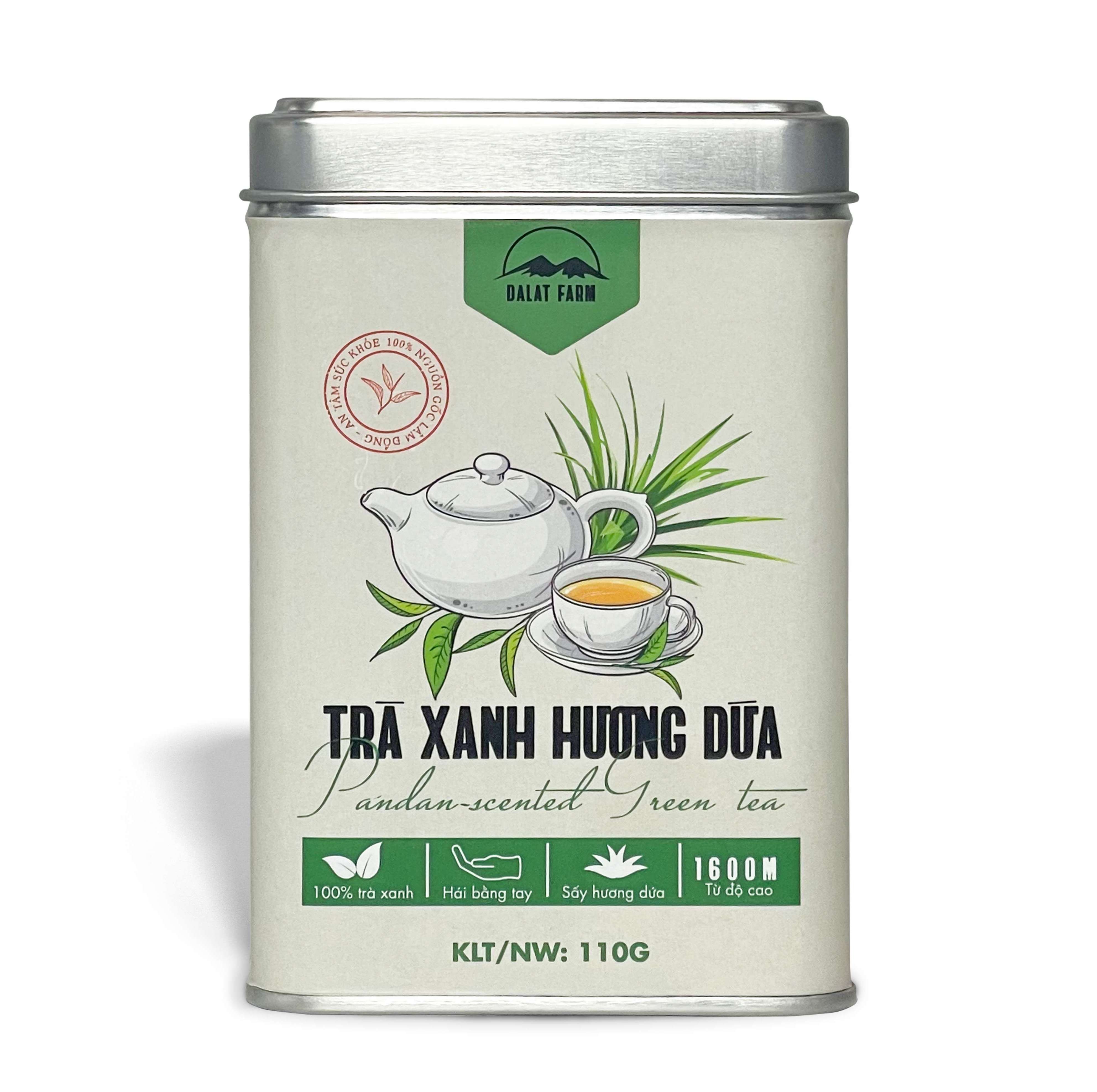 Trà Xanh Hương Dứa Dalatfarm - Hộp 110Gr