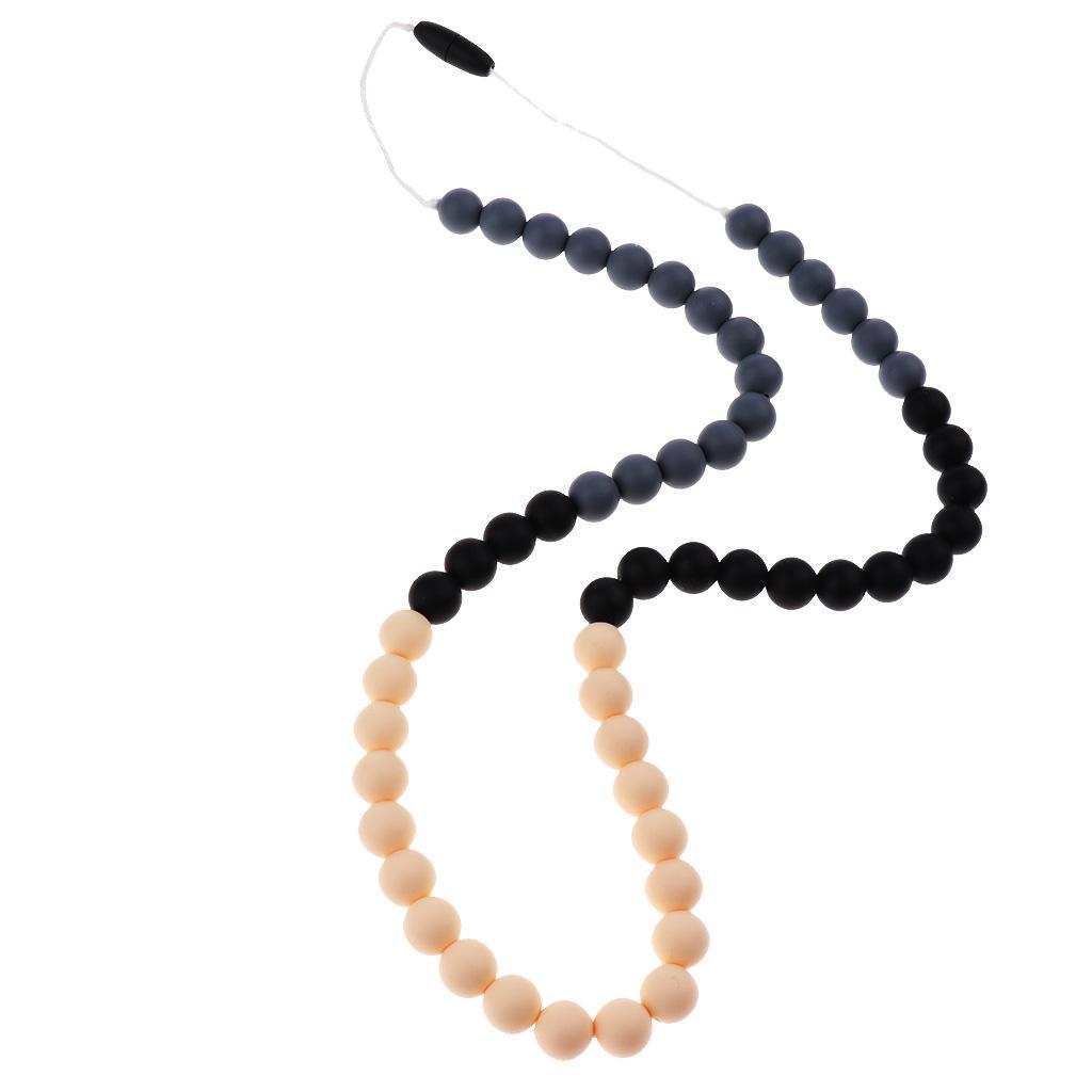 BPA Free Food Grade Silicone Chew Teething Necklace with Chew Beads