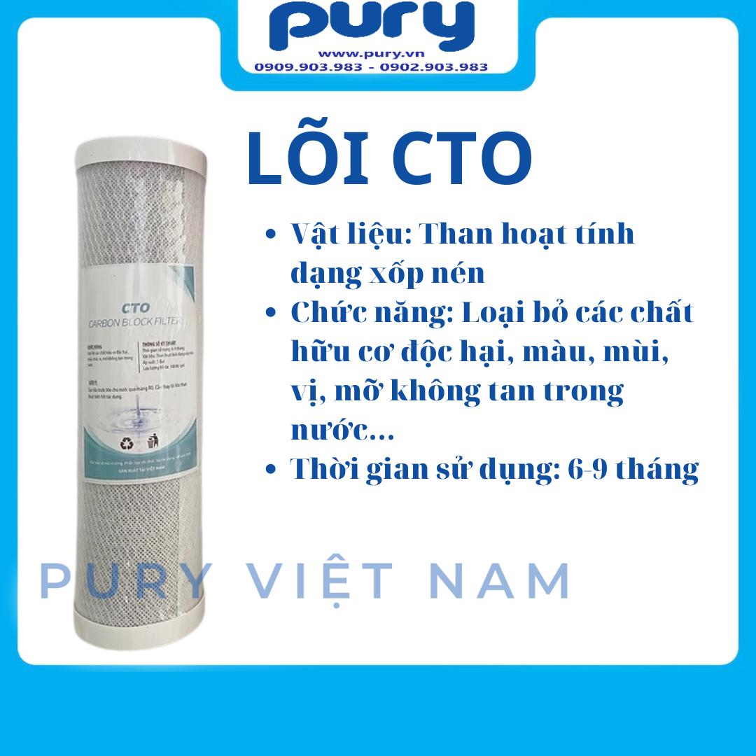 Bộ Ba Lõi Lọc Nước 1,2,3 Máy Ro --- Lõi Lọc Thô 123 (PP5 + OCB + CTO)