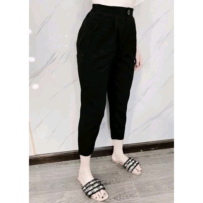 Quần Baggy đũi lưng chun cạp cao thiết kế phối khuy xịn xò
