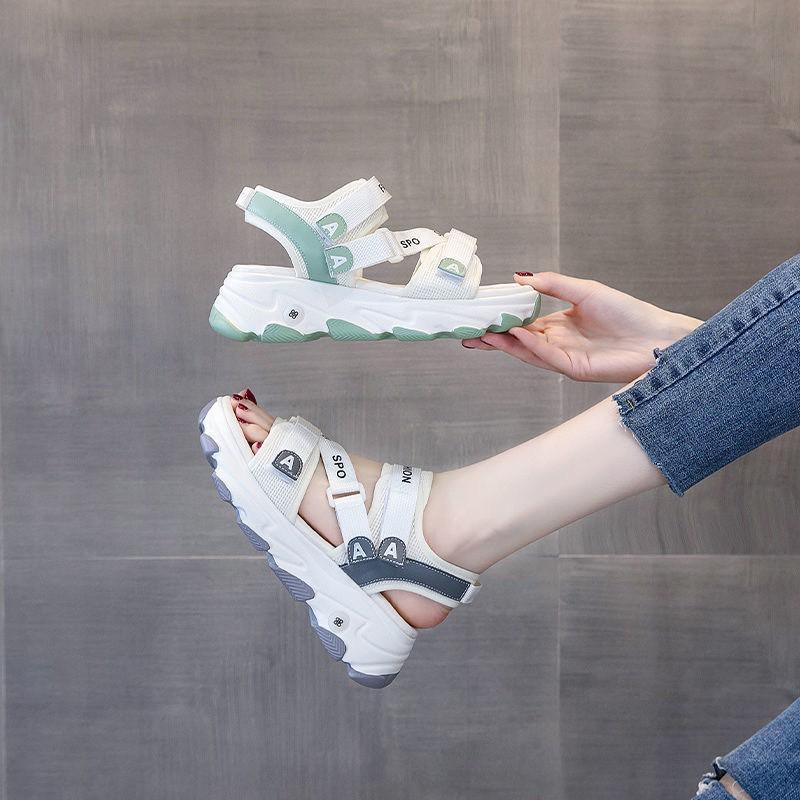 GIÀY SANDAL NỮ MWC - SANDAL HAI QUAI NGANG - GIÀY SANDAL ĐẾ CAO PHỐI CHỮ NĂNG ĐỘNG - NUSD- 2850