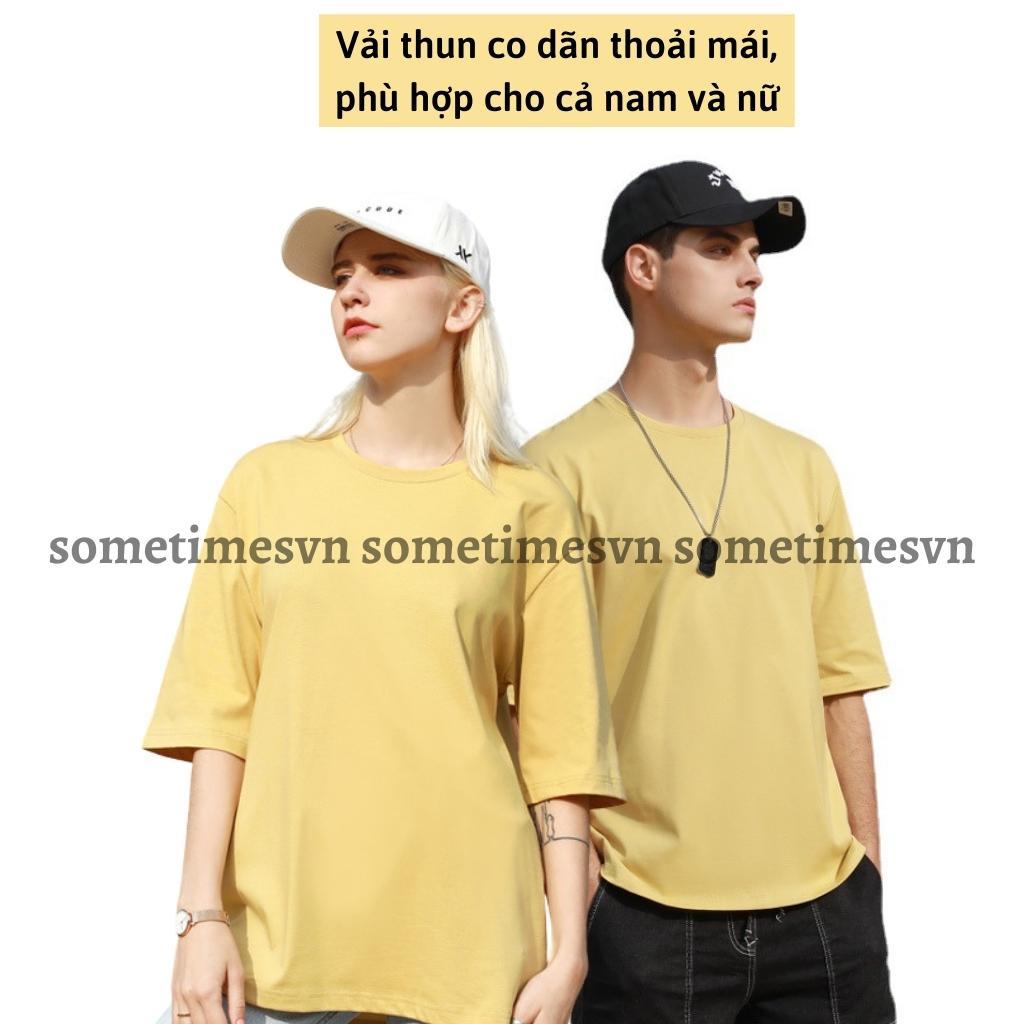 Áo thun tay lỡ nam nữ unisex trơn áo phông nhiều màu cổ tròn vải thun co dãn TTL01 - Sometimes