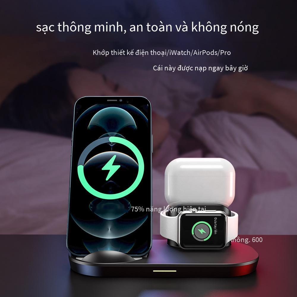 Đảm bảo chất lượng sạc không dây dọc đa năng ba trong một phù hợp với tai nghe Apple watch điện thoại di động sạc nhanh không dây
