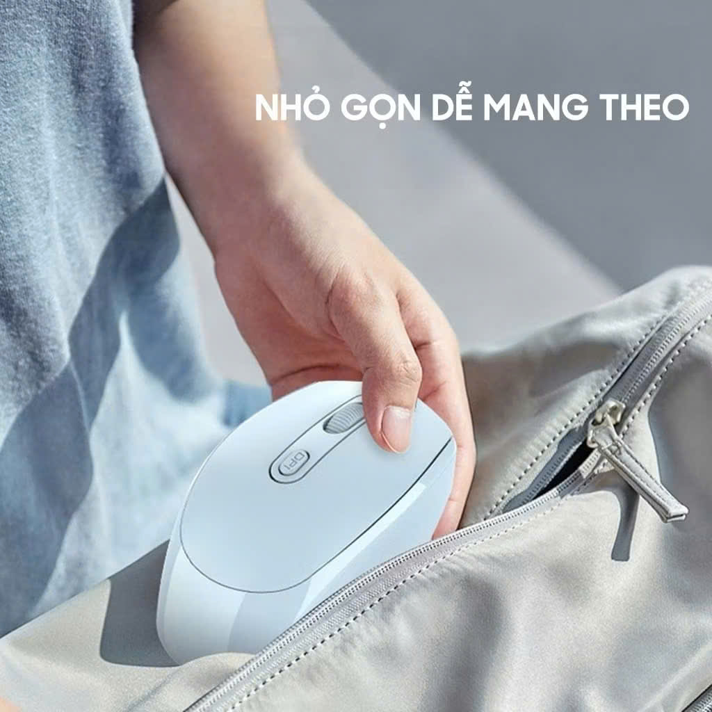 Chuột Không Dây Sạc Pin Click Siêu Tĩnh Âm 2 Chế Độ Bluetooth 5.2 & USB 2.4G, 3 Mức DPI KẾT NỐI ĐIỆN THOẠI IPAD LAPTOP - HÀNG CHÍNH HÃNG