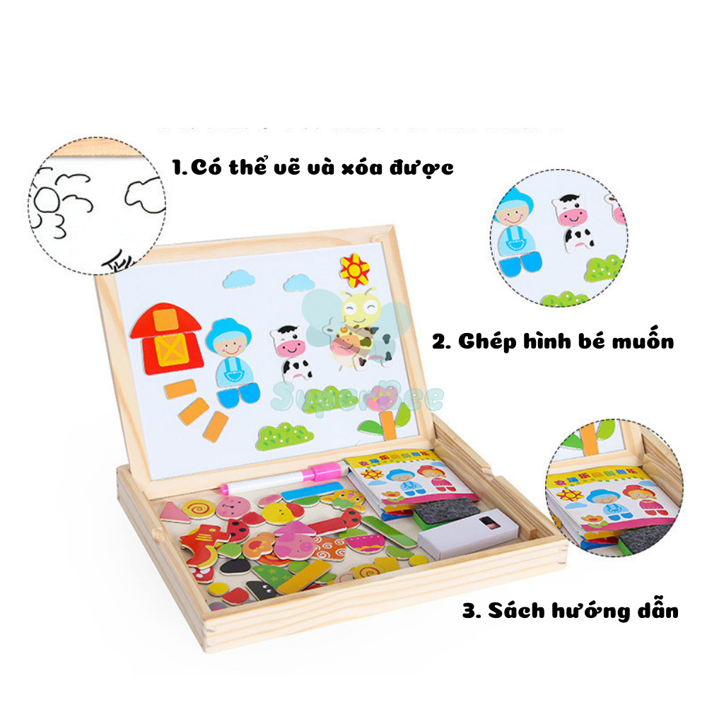 Bảng Ghép Chữ Và Con Vật 2 in 1 Cho Bé Phát Triển Tư Duy