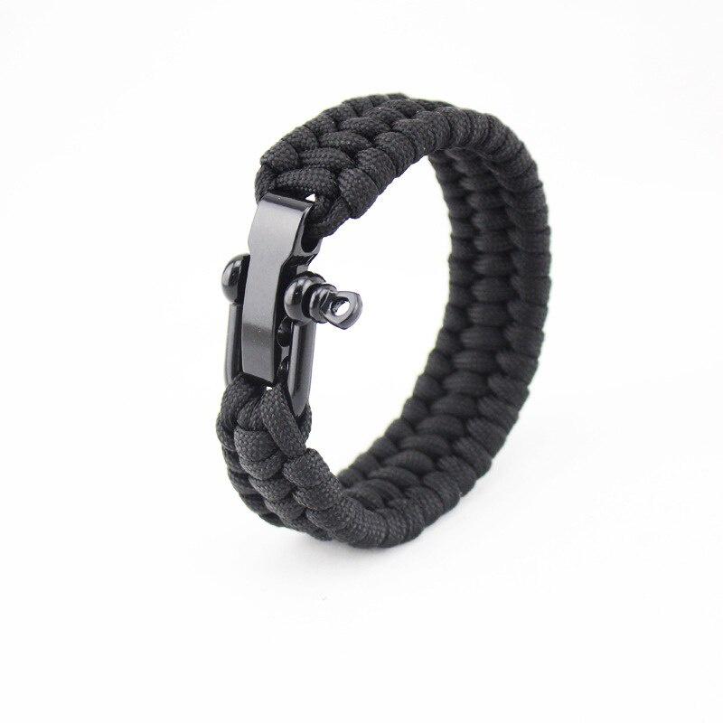 Camping Hiking Survival Parachute Cord Bracelet For Men Women Rope Buckle Emergency Kit Wristbands Men Jewelry Bracelet