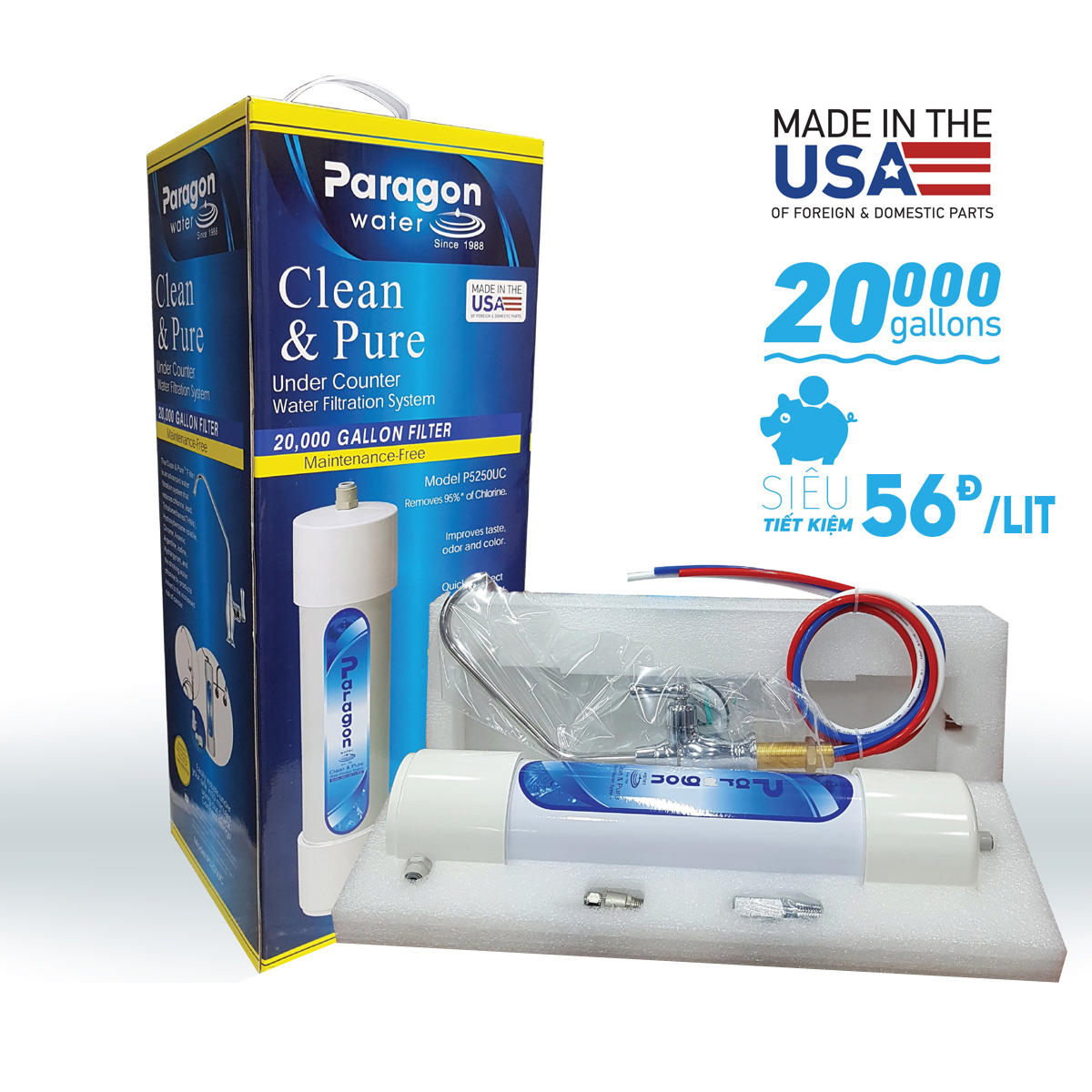 Máy lọc nước Paragon dưới chậu rửa P5250UC chính hãng