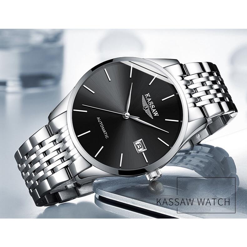 Đồng hồ nam chính hãng KASSAW K856-5 chống nước,chống xước,kính sapphire,Đồng hồ cơ ,dây kim loại thép không gỉ 316L,hàng mới 100%