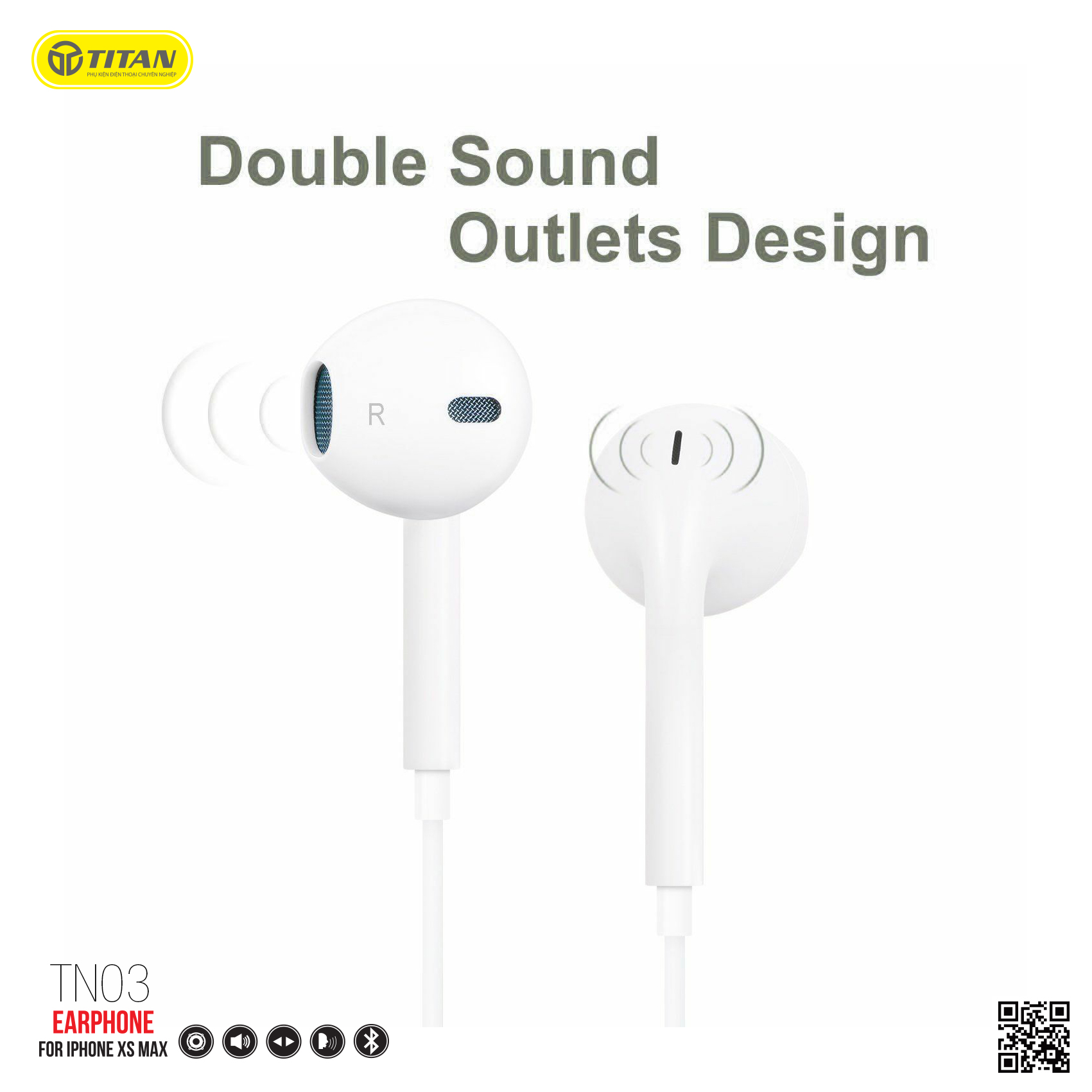 Tai nghe EarPod Lightning Titan TN03 - Hàng chính hãng