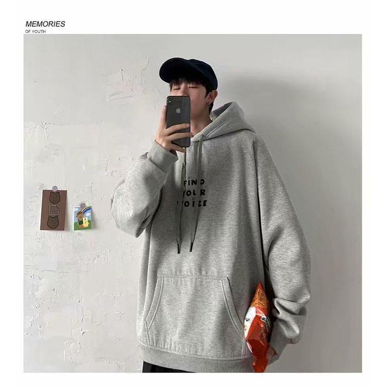 Áo hoodie tay dài phong cách hip hop đường phố Nhật Bản cho nam với 3 màu (M-5XL)