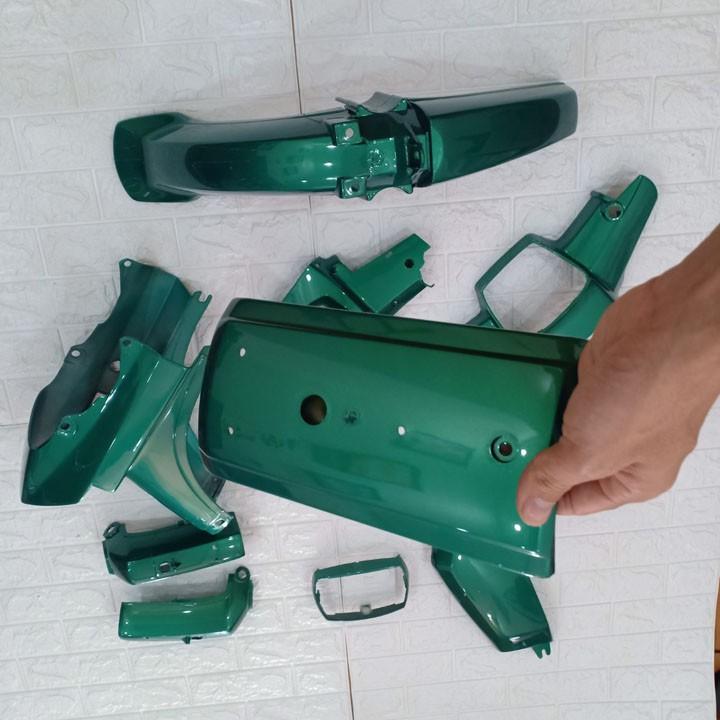 Dàn áo xe dành cho Honda-Dream II nhựa ABS nguyên sinh cao cấp màu Xanh , tặng kèm bộ tem theo xe