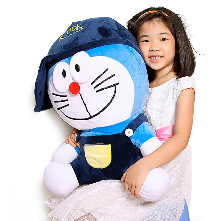 Gấu bông Doraemon rock mũ cực ngầu
