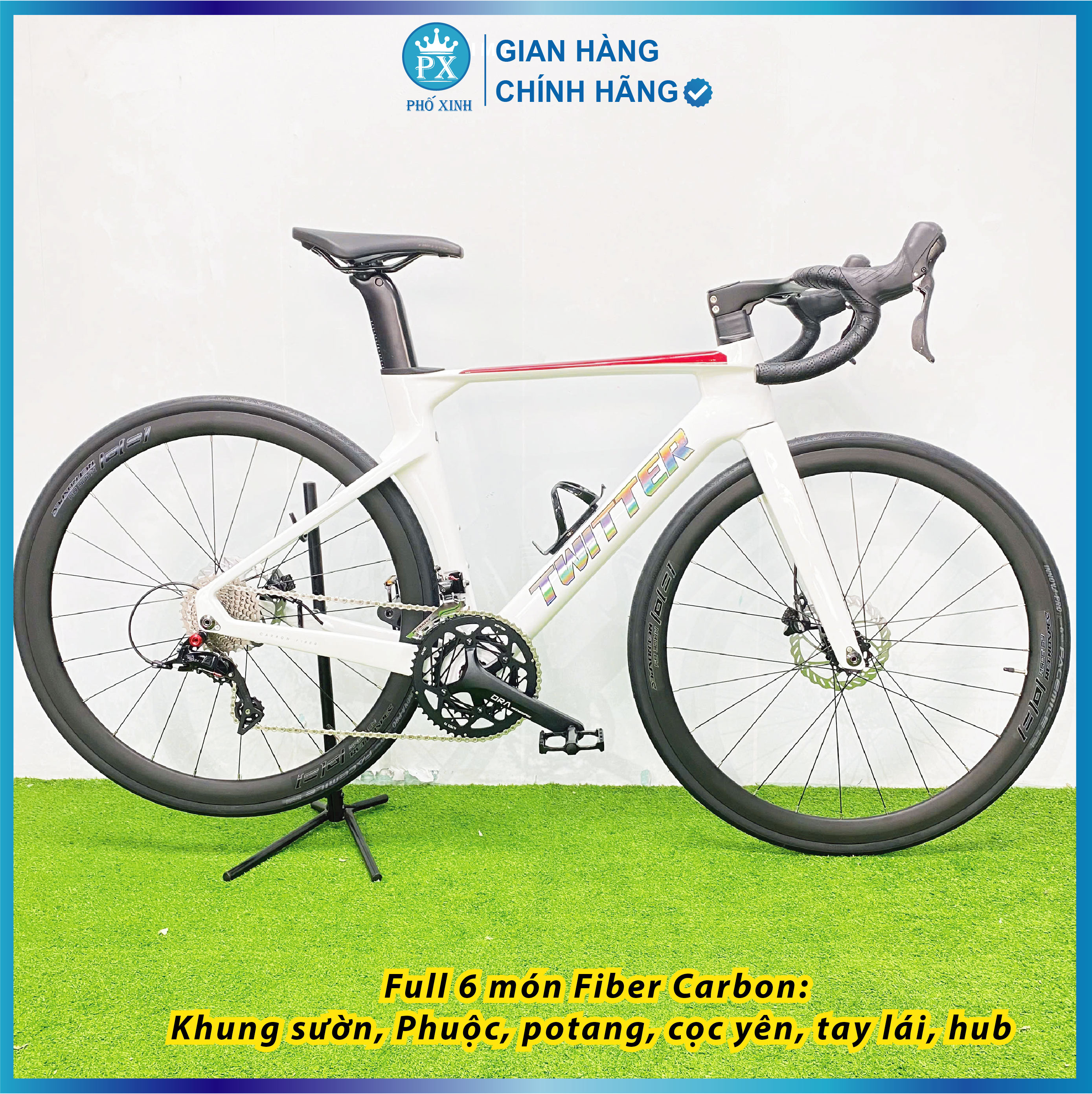 Xe đạp Twitter R5 Pro RS-24S FULL 6 món Carbon