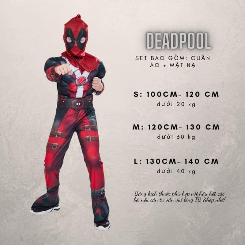Quần áo Siêu Nhân cho bé trai Hoá Trang Deadpool Trang phục Siêu Anh Hùng