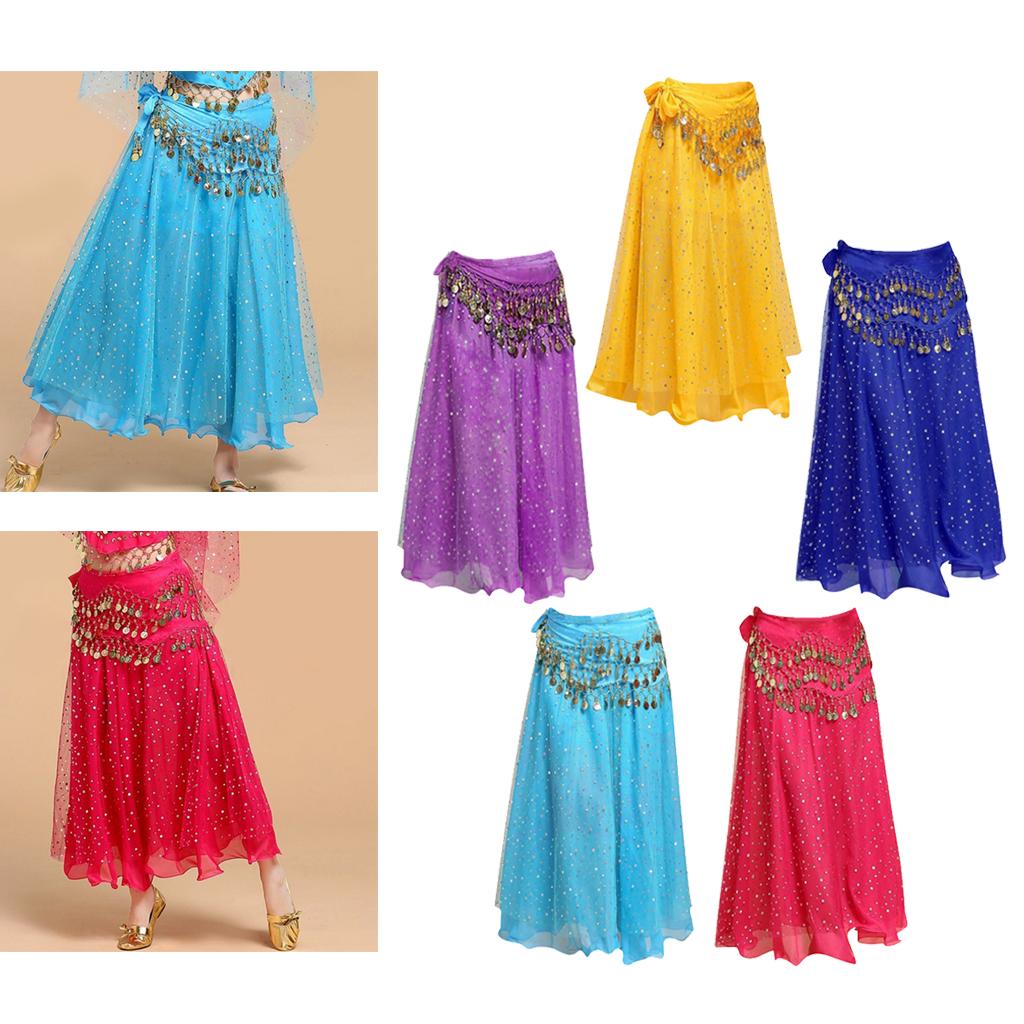 Belly Dance Skirt Set With Waist Chain For Female Ballerina