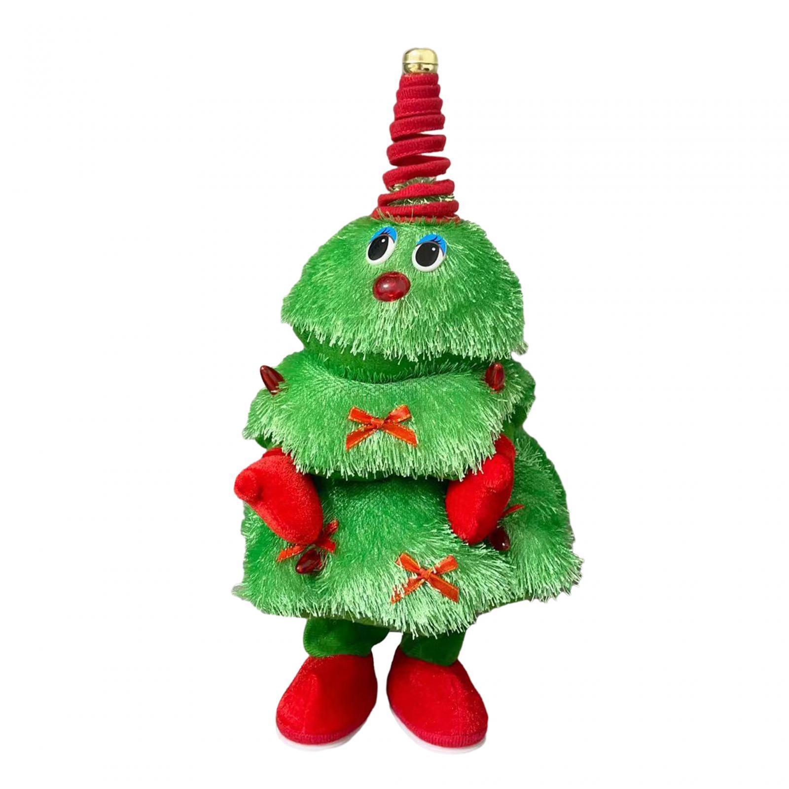 Christmas Tree Doll Singing Dancing Christmas Tree Plush Toy Dancing Musical Xmas Tree Figurine Gift Plush Toy for Ornament