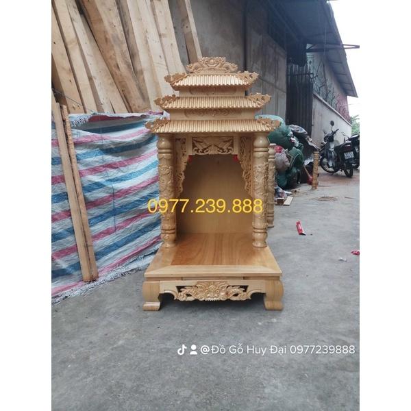 Bàn thờ thần tài gỗ pơmu 48cm màu vàng nhạt