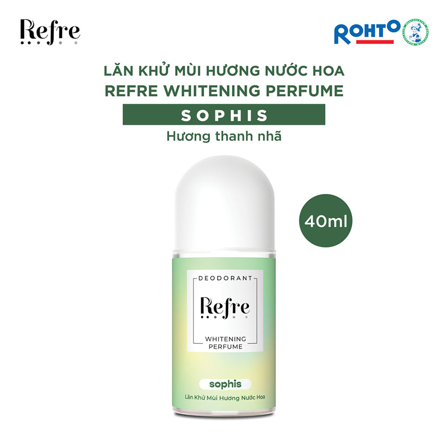 Lăn Khử Mùi Dưỡng Trắng Hương Nước Hoa Refre Whitening Sophis Hương Tinh Tế (40ml)