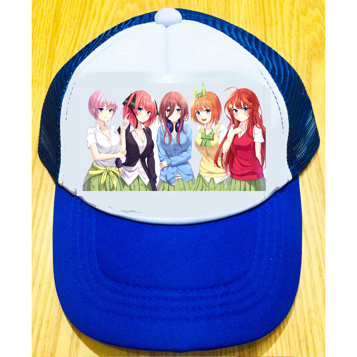 Mũ nón Go-Toubun no Hanayome - màu xanh nhạt , vàng, hồng