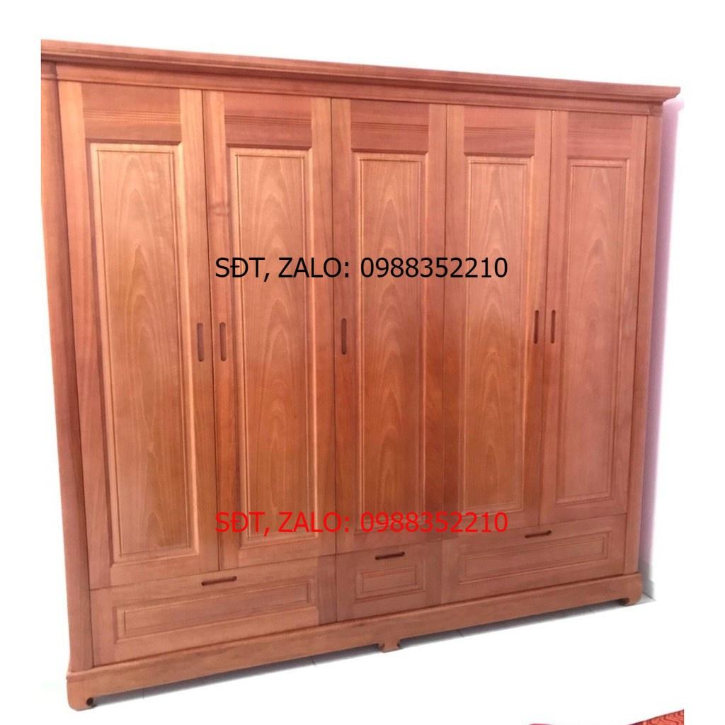 Tủ quần áo xoan đào 5 cánh