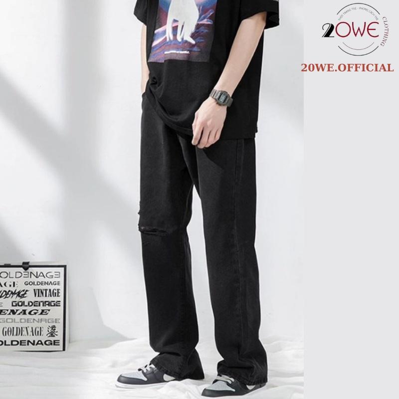 Quần Jeans Baggy Dáng Rách Gối 2020