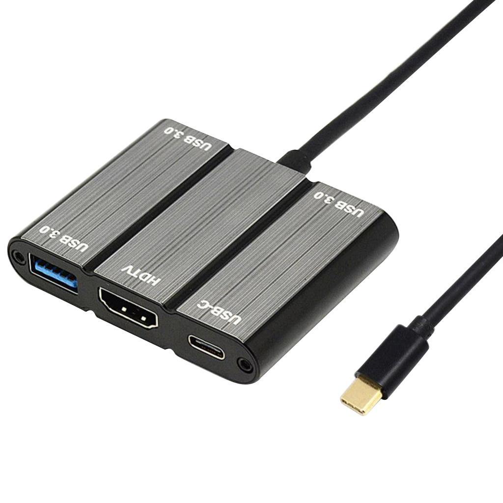 USB Multiport Hub Converter with 4K HDTV Output, 3 USB3.0 Ports, USB-